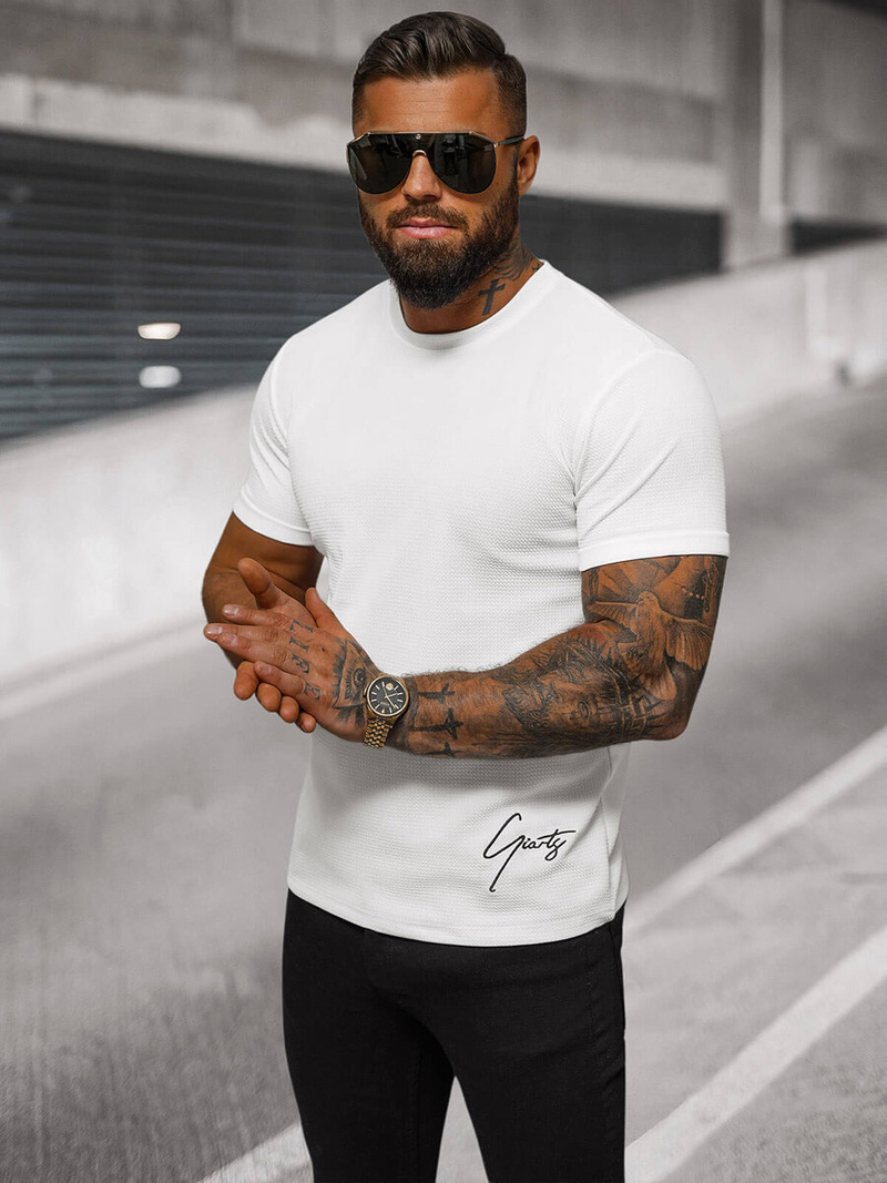 Vīriešu t-krekls balts OZONEE O/L1192