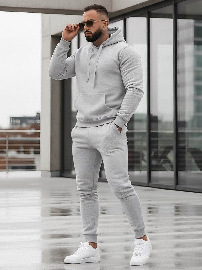 Vīriešu treniņtērps pelēks OZONEE JS/68C10381/2Z