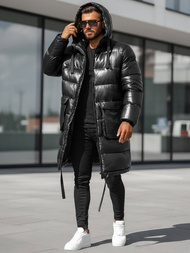 Vīriešu ziemas virsjaka melnā OZONEE O/M3205Z