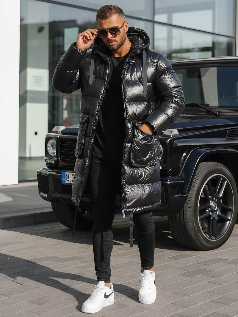 Vīriešu ziemas virsjaka melnā OZONEE O/M3205Z