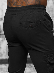 Vīriešu chino jogger bikses melni OZONEE NB/MP0201N