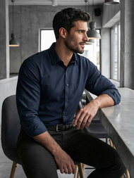 Vīriešu krekls tumši zila OZONEE V/V188Z