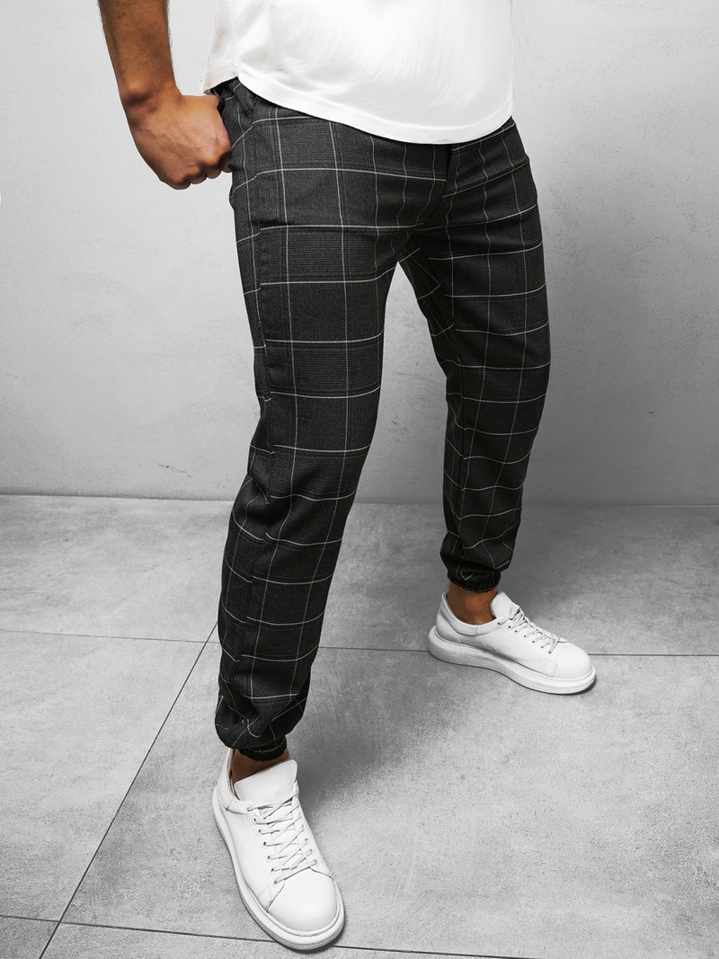 Vīriešu chino bikses melni OZONEE DJ/2276/22