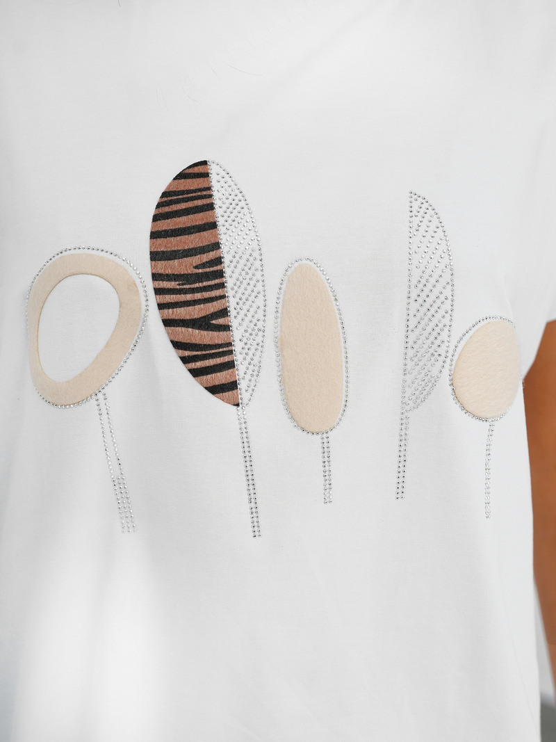 Sieviešu T-krekls Balts OZONEE JS/95T2566/1