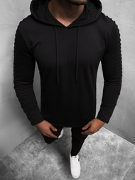 Vīriešu T-krekls ar garām piedurknēm ar kapuci melns OZONEE MECH/2148TZ 