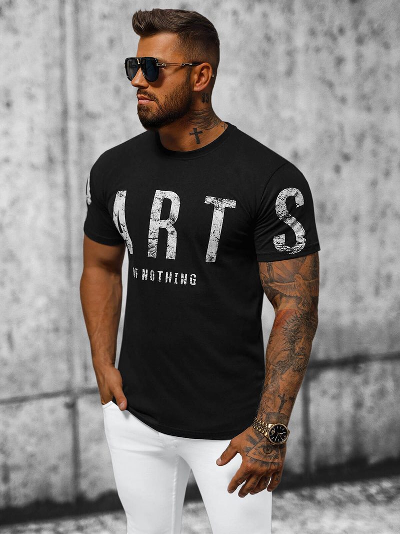 Vīriešu t-krekls melns OZONEE O/1180Z