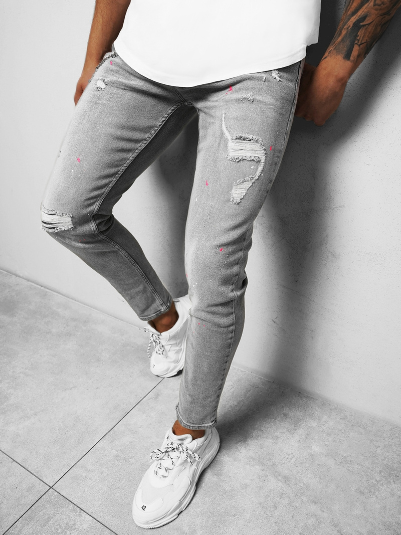 Vīriešu džinsi pelēki OZONEE O/WE1004