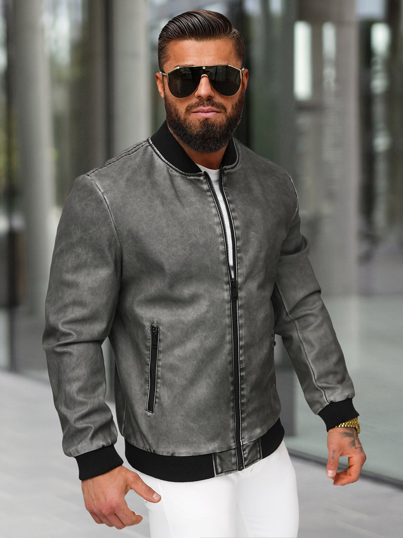 Vīriešu ādas virsjaka grafīta OZONEE JS/11Z8107