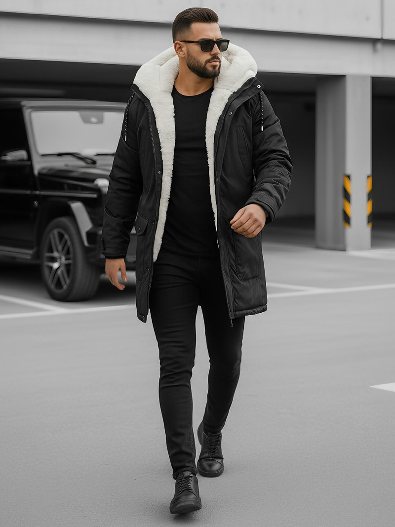 Vīriešu parka melna OZONEE JS/5M120/392Z