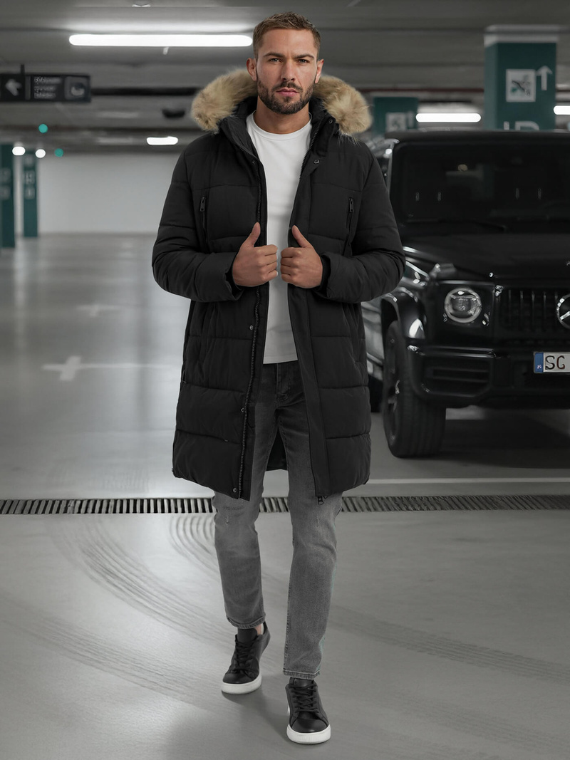 Vīriešu parka melna OZONEE JS/25M9803/392Z