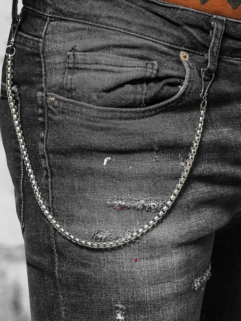 Vīriešu džinsi melni OZONEE O/MB463