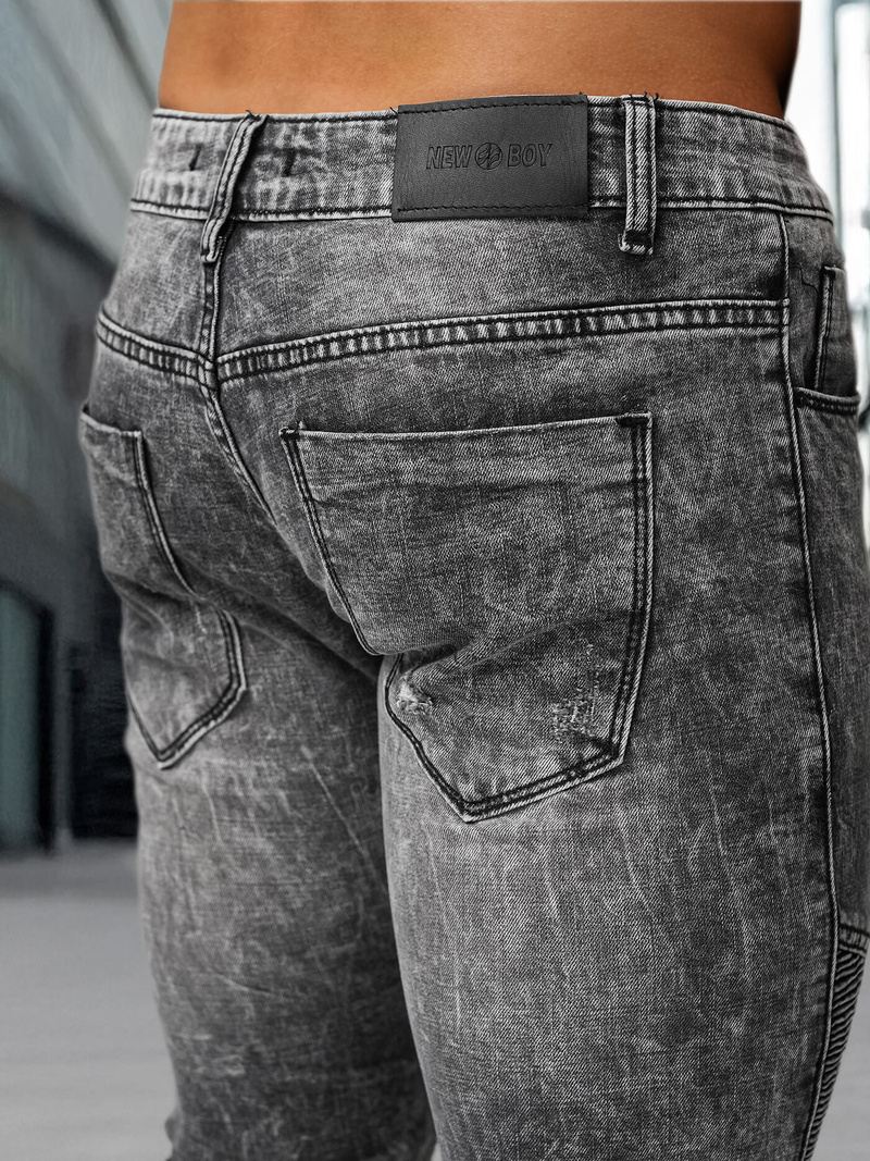 Vīriešu džinsi debesu melni OZONEE NB/MP0069NZ