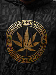 Vīriešu džemperis ar kapuci melns OZONEE O/B265