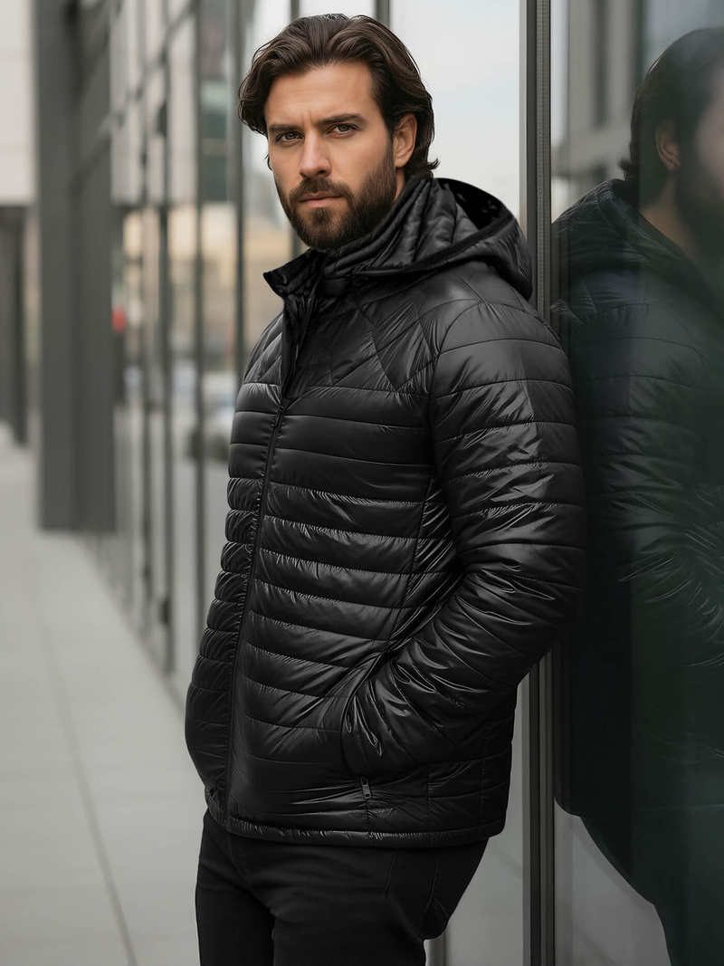 Vīriešu jaka melna OZONEE JS/16M9328/392BZ