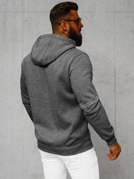 Vīriešu džemperis ar kapuci tumši pelēks OZONEE JS/2008Z