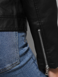 Sieviešu ādas jaka melna OZONEE JS/11Z8060