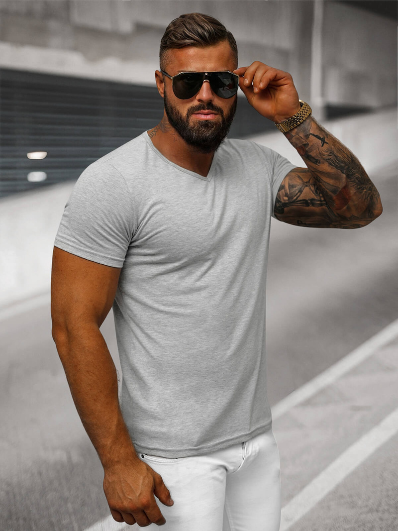 Vīriešu T-krekls Pelēks OZONEE JS/712007Z