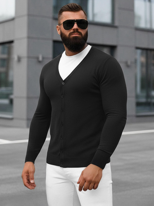 Vīriešu svīteris melns OZONEE NB/MM6006/4Z