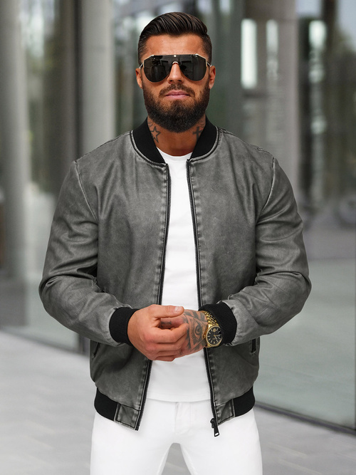 Vīriešu ādas virsjaka grafīta OZONEE JS/11Z8107