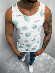 Vīriešu T-krekls bez piedurknēm balts-zaļš OZONEE O/BL110Z