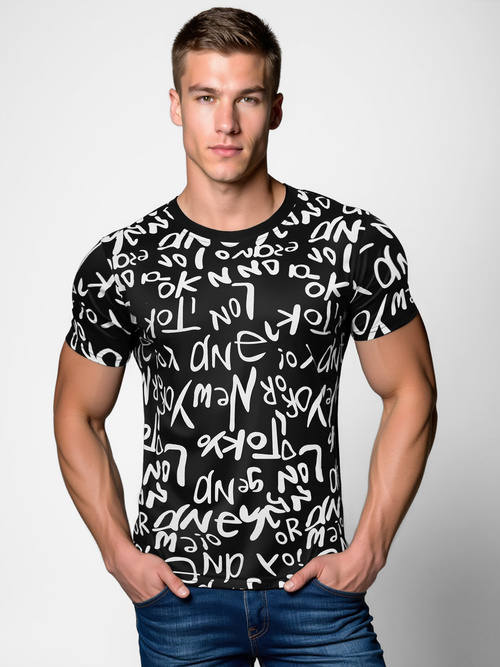 Vīriešu T-krekls Melns OZONEE O/T1268/3Z