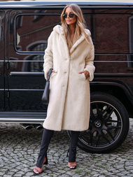 Sieviešu kažokādas ziemas jaka smilšu OZONEE JS/11Z8250