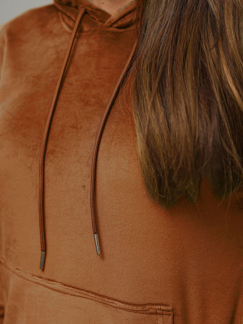 Sieviešu velūra treniņtērpa komplekts brūns OZONEE O/8C1175/33Z