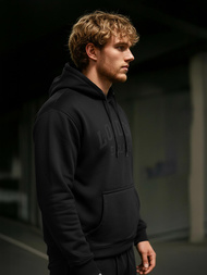 Vīriešu džemperis ar kapuci melna OZONEE JS/8B1986/3