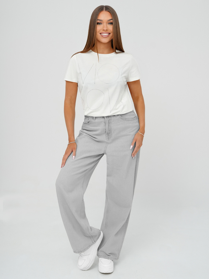 Sieviešu t-krekls balts OZONEE JS/YJ77841