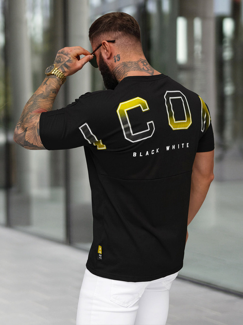 Vīriešu t-krekls melns OZONEE O/QQ1297