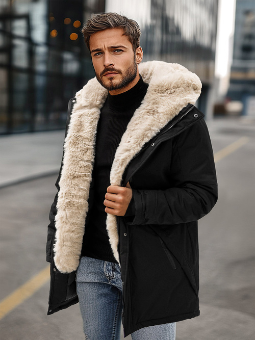 Vīriešu parka melna OZONEE JS/22M316/392Z