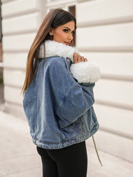 Sieviešu džinsu jaka debesu zila OZONEE JS/11Z8219