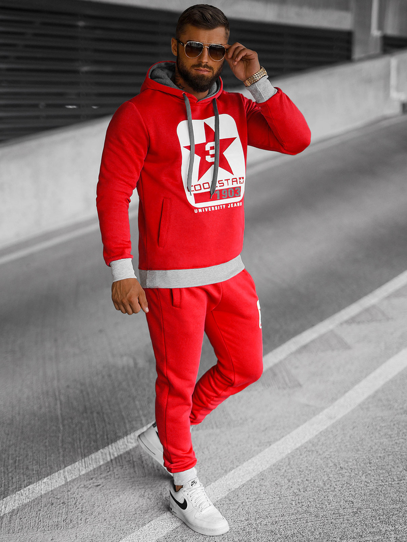 Vīriešu treniņtērps sarkans OZONEE JS/8C59/18Z