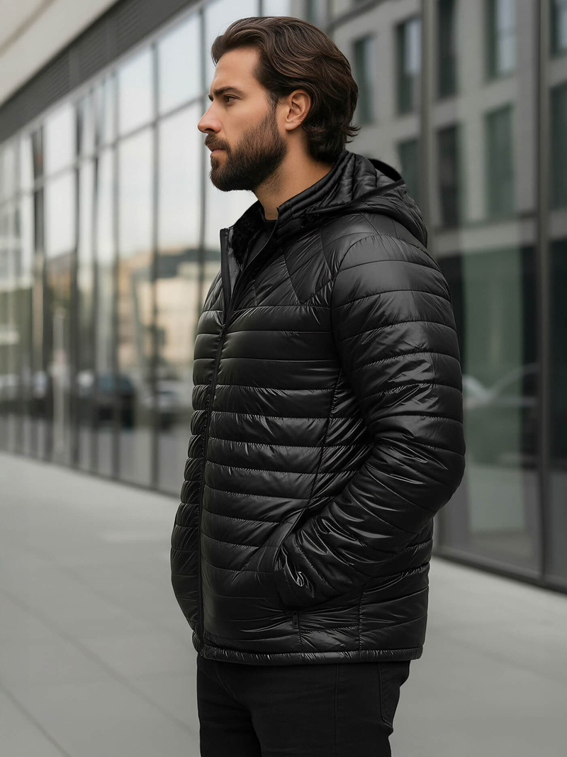 Vīriešu jaka melna OZONEE JS/16M9328/392BZ