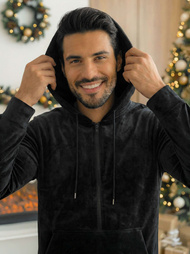 Vīriešu velūra treniņtērpa melns OZONEE JS/8C1169/3Z