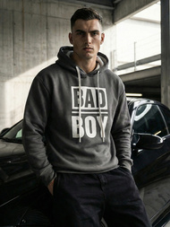 Vīriešu džemperis ar kapuci grafīta OZONEE JS/65B3909/5Z