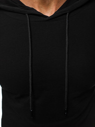 Vīriešu T-krekls ar garām piedurknēm ar kapuci melns OZONEE MECH/2148TZ 