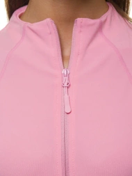 Sieviešu džemperis ar rāvējslēdzēju gaiši sārts OZONEE JS/HD152/25