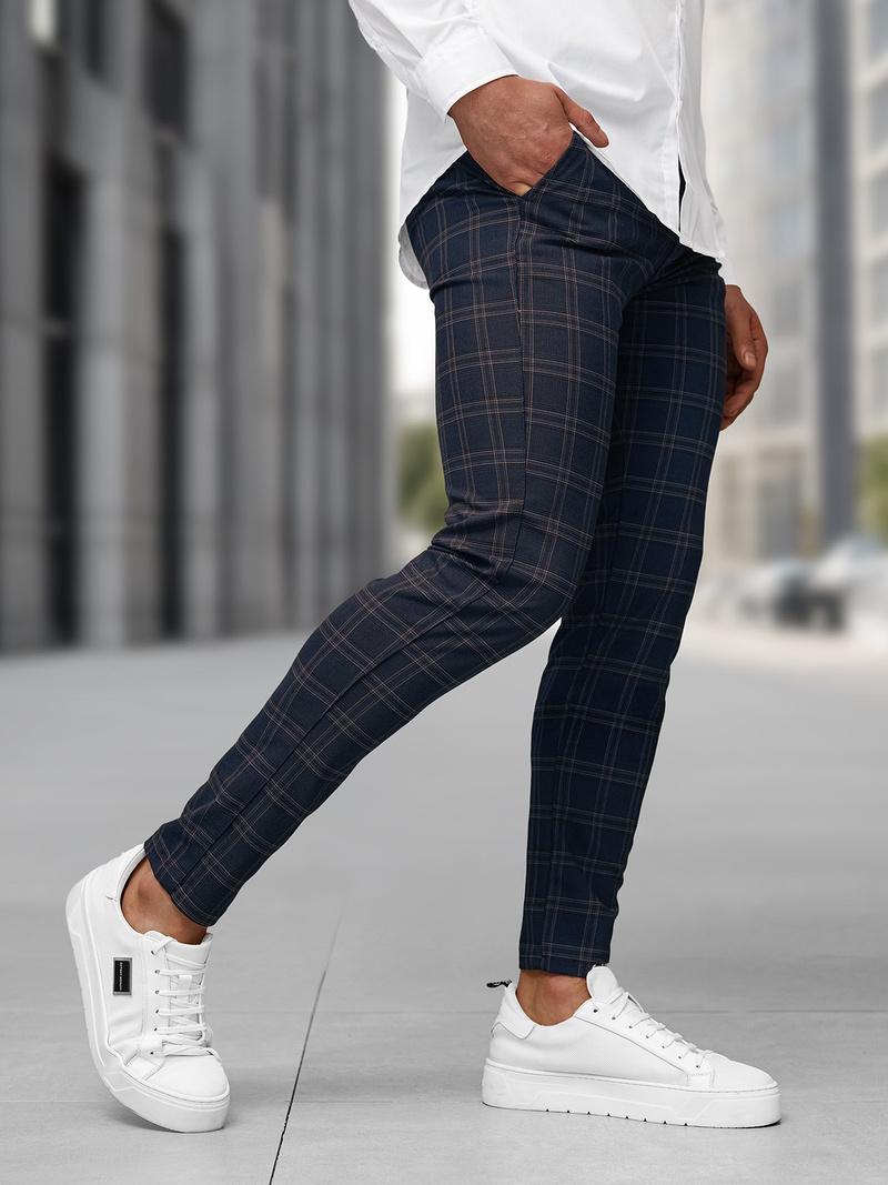 Vīriešu chino bikses tumši zilas OZONEE DJ/5632Z