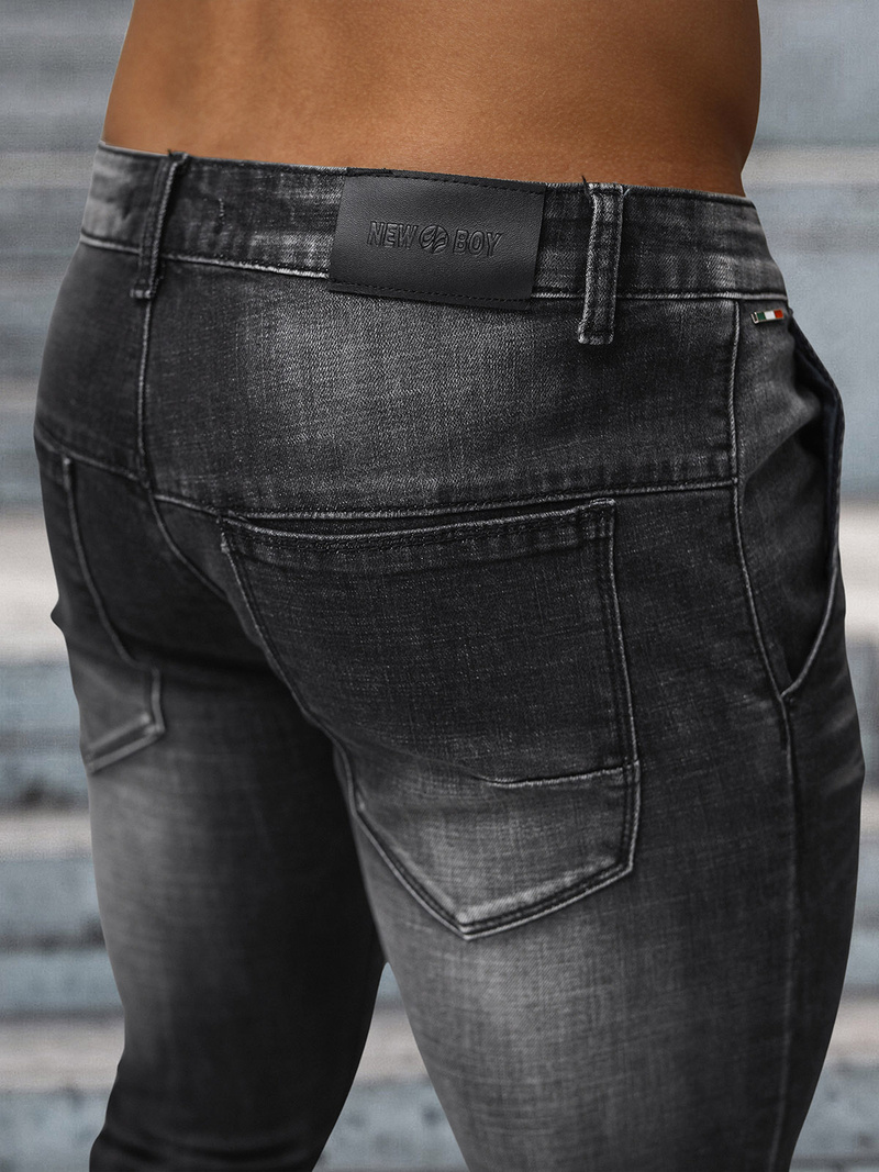 Vīriešu džinsi debesu melni OZONEE NB/MP0091N