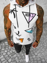 Vīriešu t-krekls bez piedurknēm balts OZONEE O/BL308Z