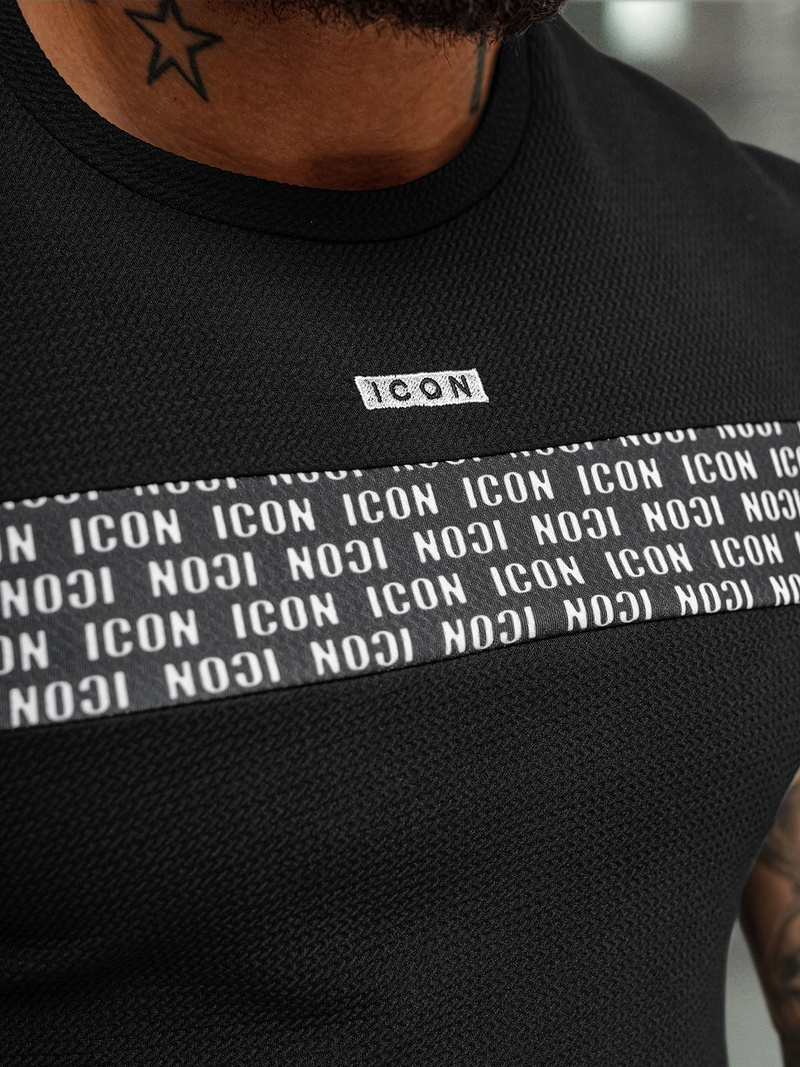 Vīriešu t-krekls melns OZONEE O/B1216