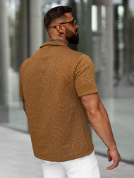 Vīriešu krekls ar īsām piedurknēm brūna OZONEE O/B2256