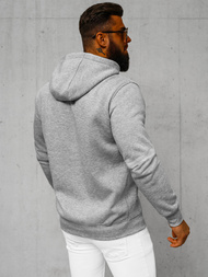 Vīriešu džemperis ar kapuci pelēks OZONEE JS/2008Z