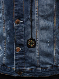 Vīriešu džinsa virsjaka tumši-debesu zila OZONEE G/600