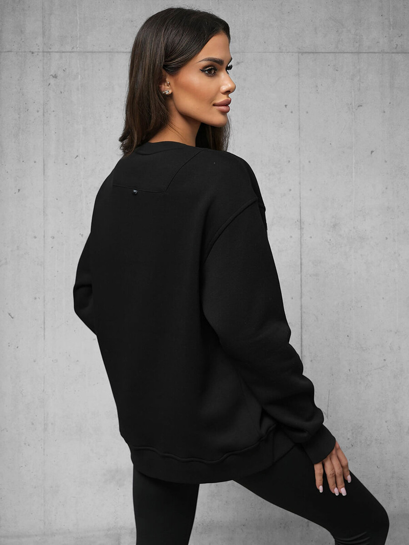 Džemperis melns OZONEE O/SWE23055