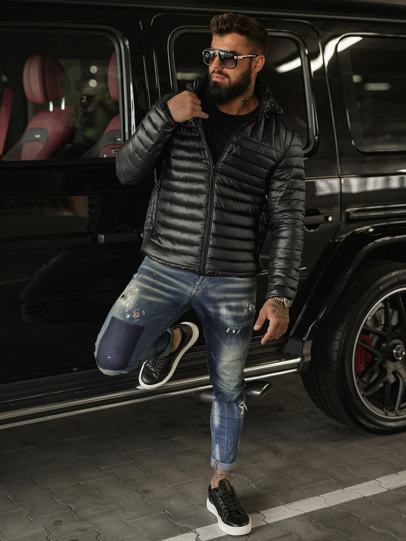 Vīriešu jaka melna OZONEE JS/16M9336/392BZ