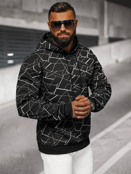 Vīriešu džemperis ar kapuci melns OZONEE JS/8B1235/3