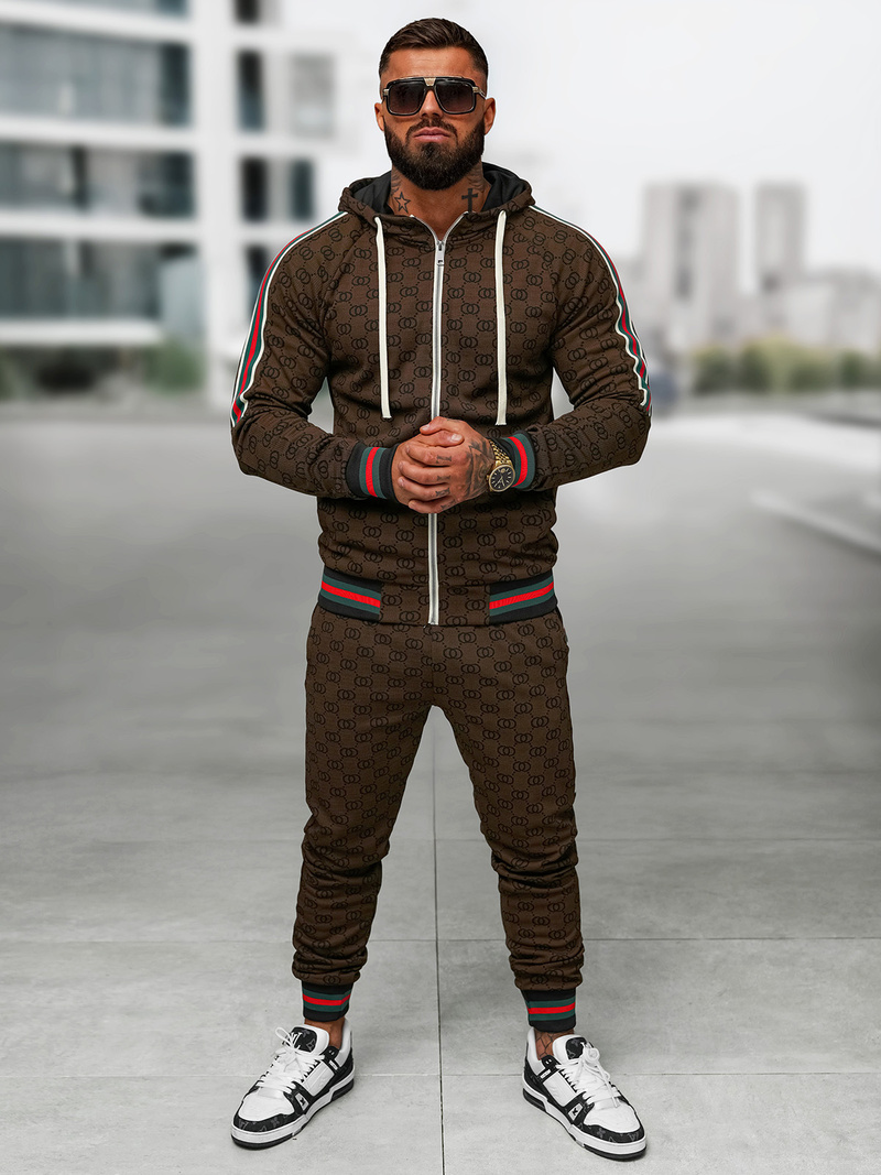 Vīriešu treniņtērps tumši-smilšu OZONEE O/FF5111AB