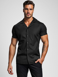 Vīriešu krekls ar īsām piedurknēm melns OZONEE O/Y971TZ